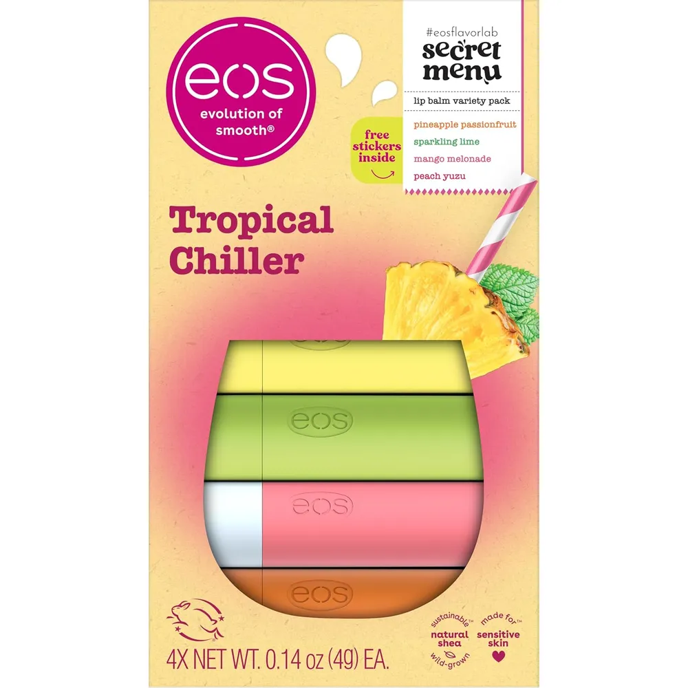 EOS Flavor Lab set bálsamos labiales pack 4 | Tropical Chiller