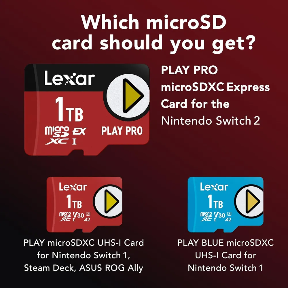 LEXAR Tarjeta microSD Express Play Pro Para Nintendo Switch 2 | 512 GB