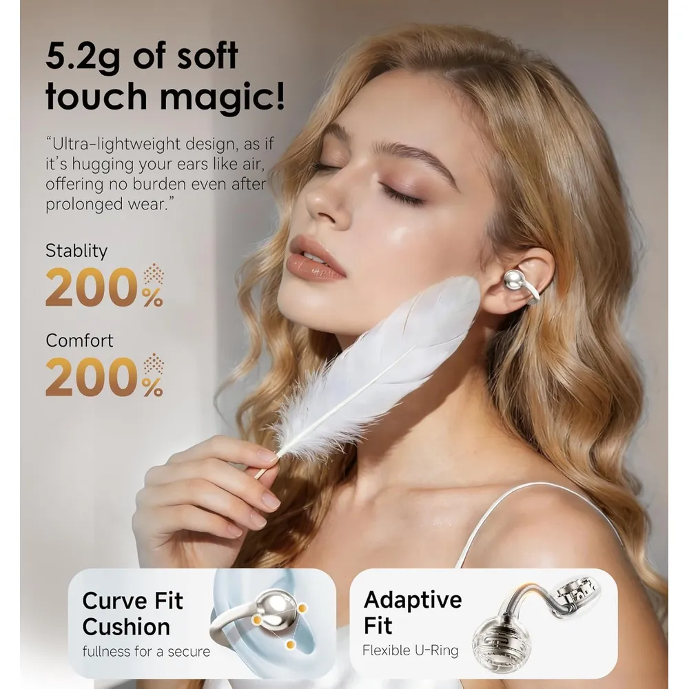 AUDÍFONOS INALÁMBRICOS KING LUCKY GEN 3 CLIP BLUETOOTH 6.0 | LIGHT WHITE