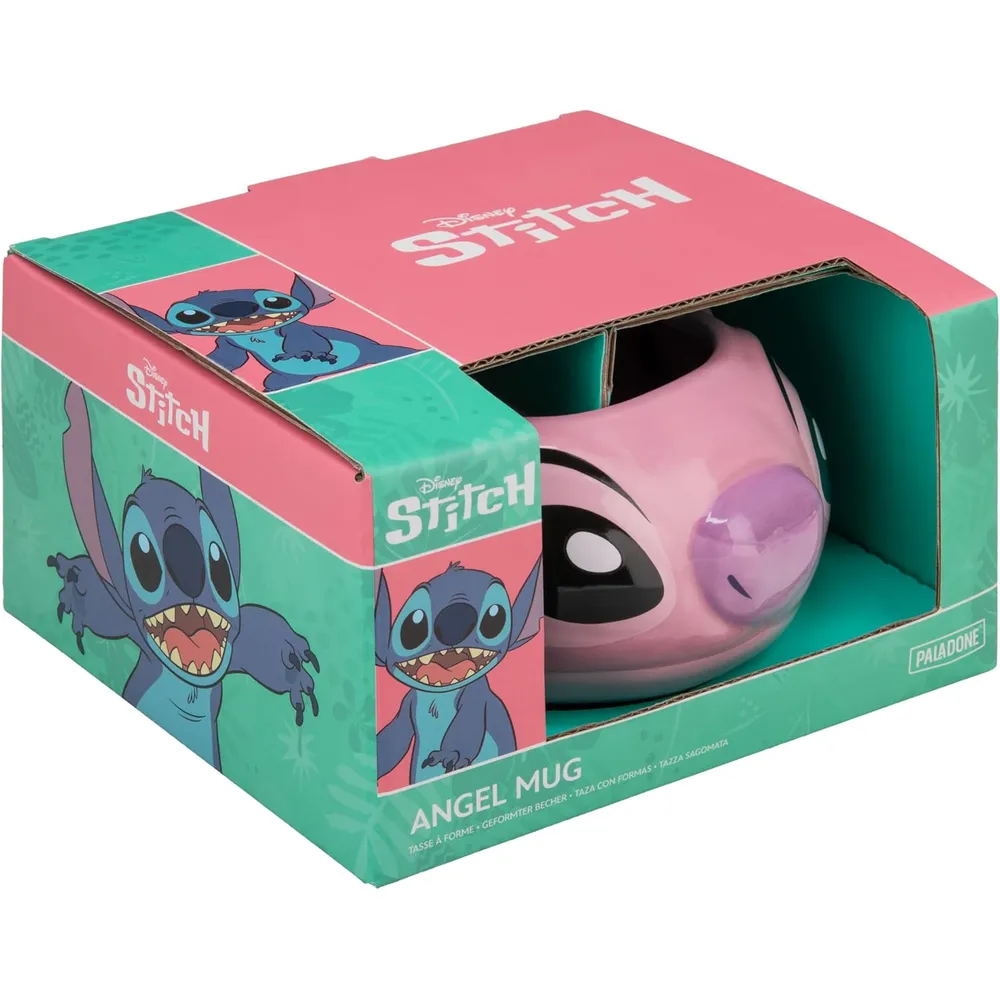 Paladone Disney Lilo & Stitch Angel, taza 3D 15 oz / 444 ml oficial