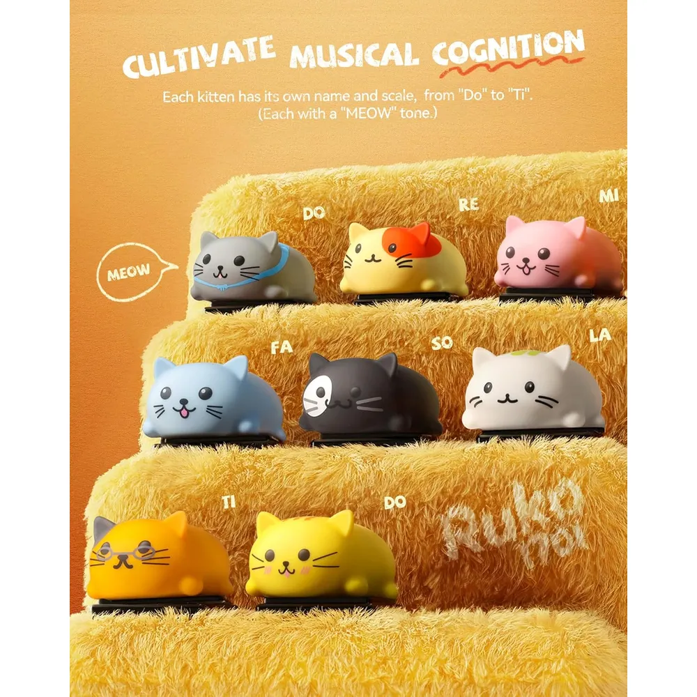 Ruko 1701 teclado musical infantil con forma de gato y sonidos de maullido
