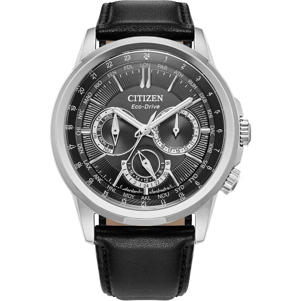 Bulova reloj clásico para hombre de cuarzo multifunción con esfera negra | 43 mm