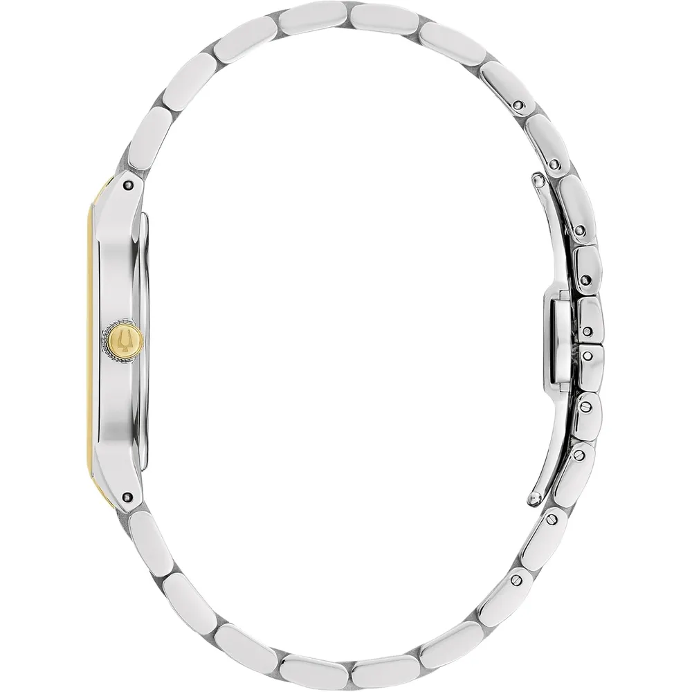 Bulova reloj mujer moderno bicolor cuarzo 3 agujas acero esfera diamantes | Oro/Plata
