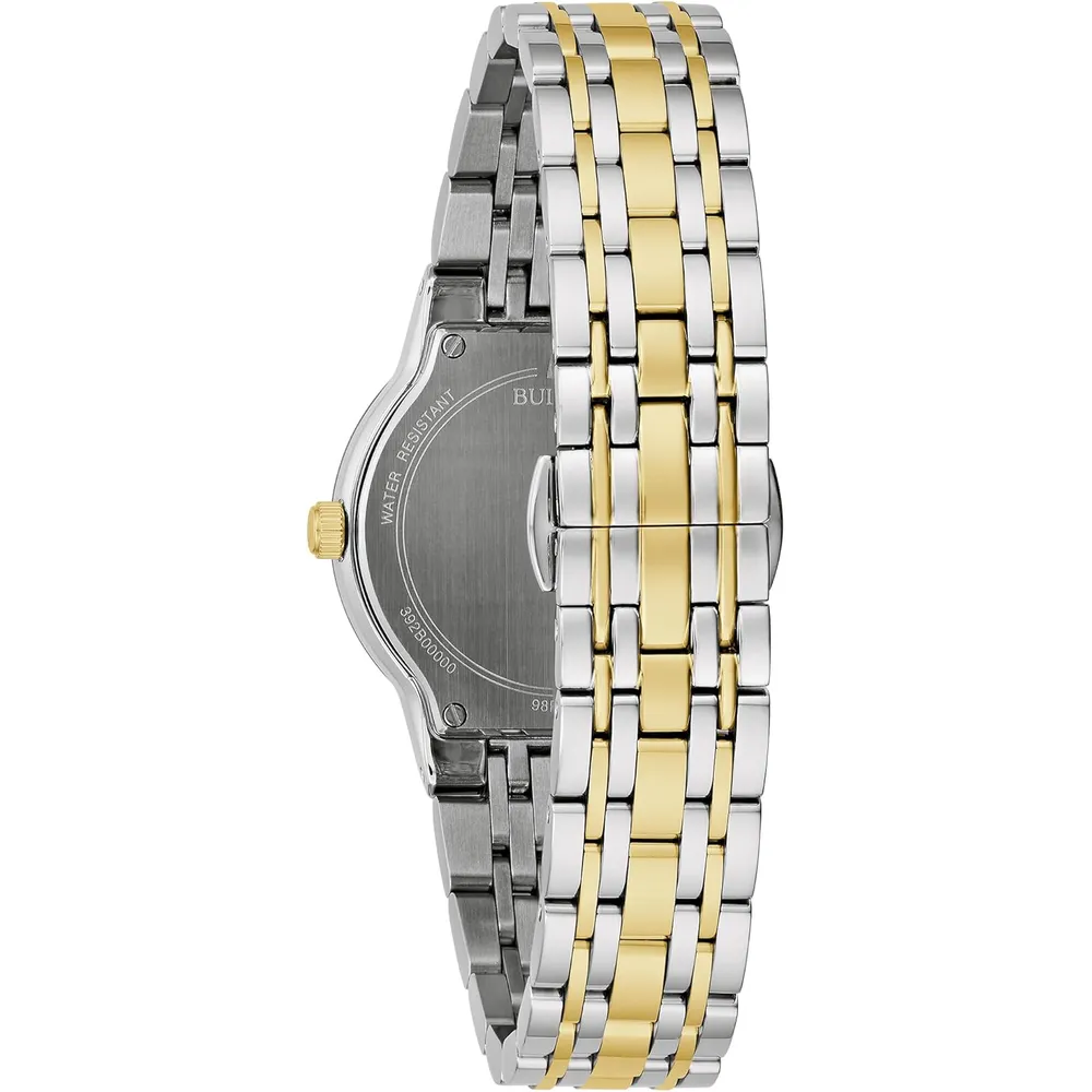 Bulova reloj mujer moderno bicolor cuarzo 3 agujas acero esfera diamantes | Oro/Plata