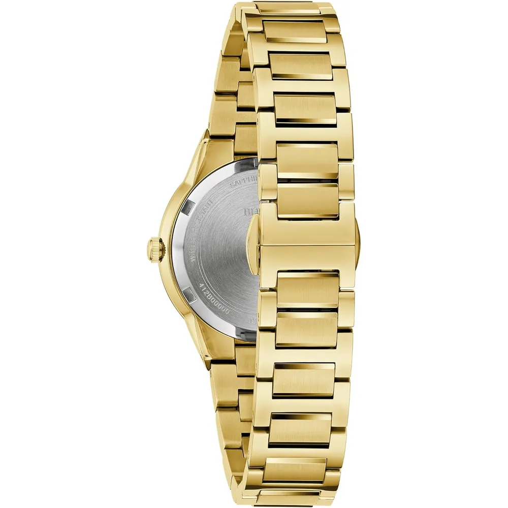 Bulova reloj Modern Millenia mujer cuarzo 2 agujas acero esfera negra | Oro
