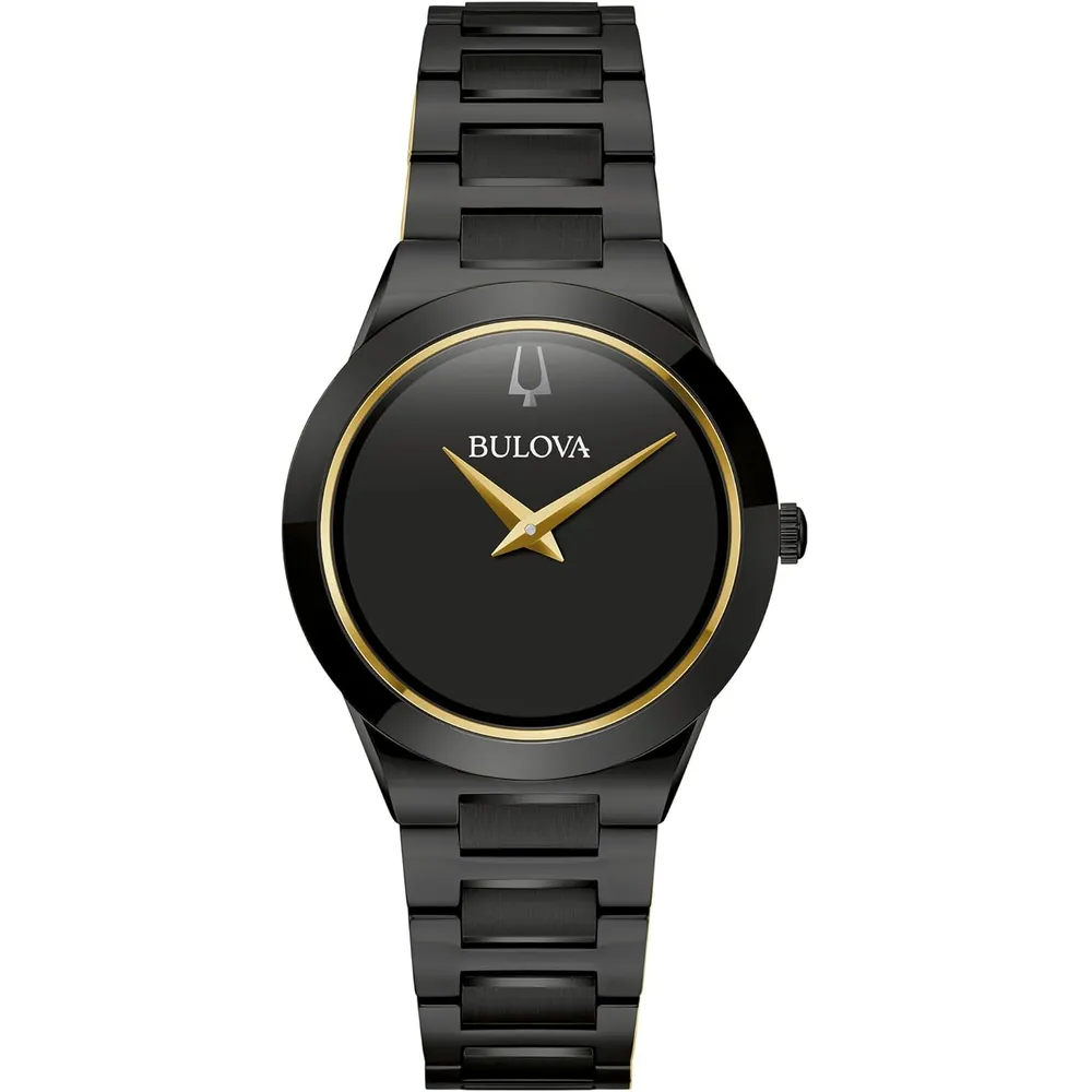 Bulova reloj Modern Millenia de mujer cuarzo dos agujas acero inoxidable | Negro