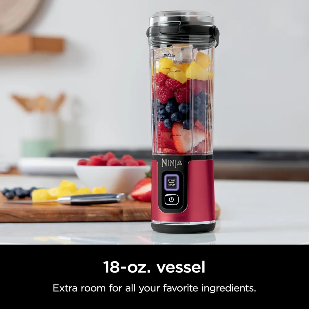 NINJA BLAST CL155ARD, LICUADORA PORTÁTIL 500 ML, INALÁMBRICA | ROJA