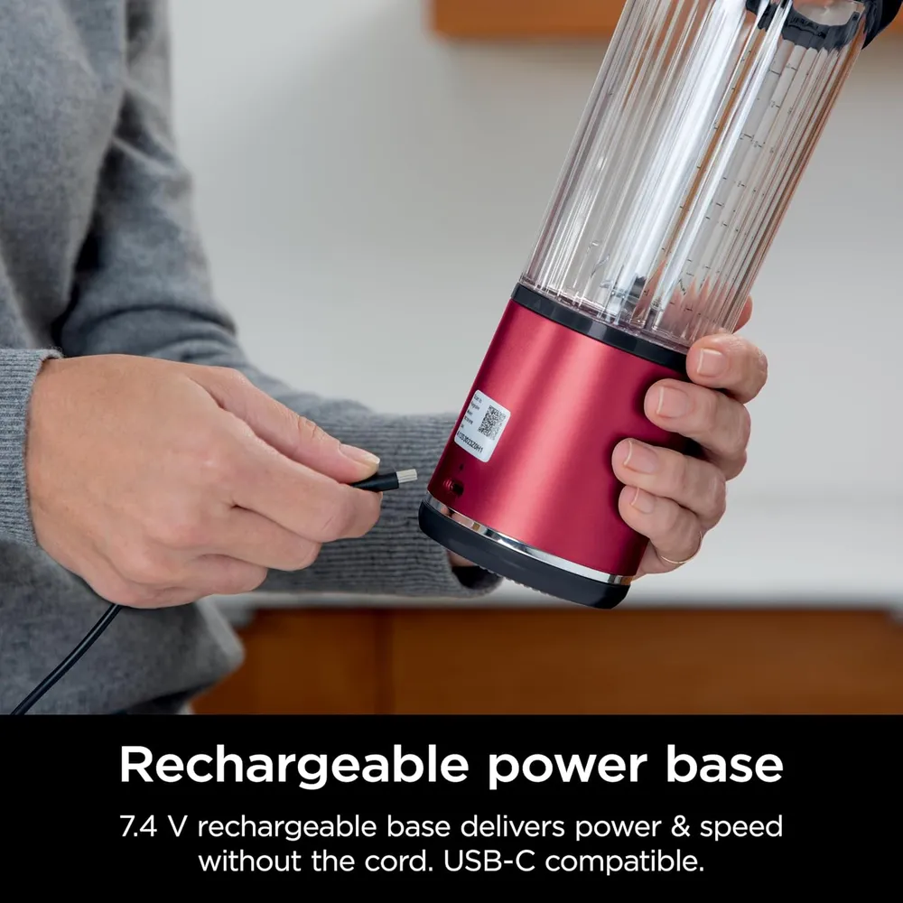 NINJA BLAST CL155ARD, LICUADORA PORTÁTIL 500 ML, INALÁMBRICA | ROJA