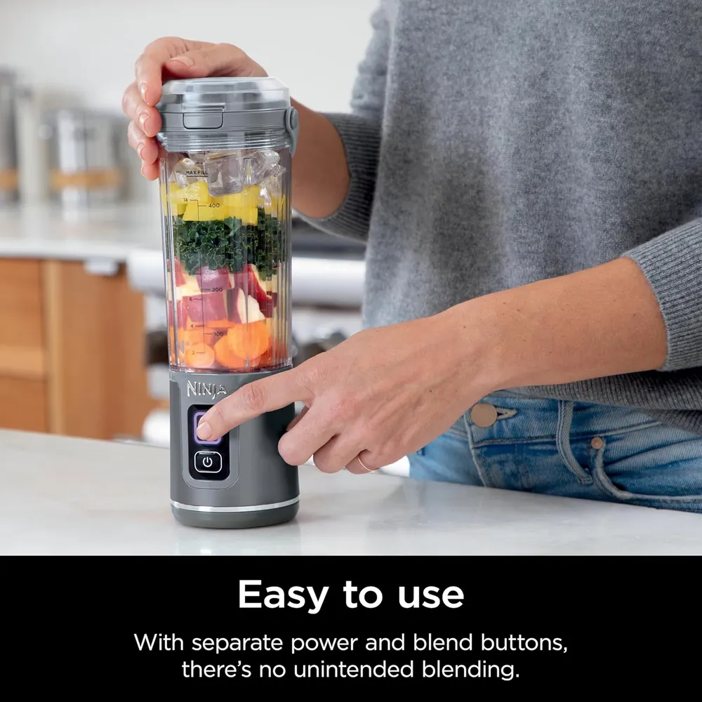 NINJA BLAST CL155AGY, LICUADORA PORTÁTIL 500 ML, INALÁMBRICA | GRIS