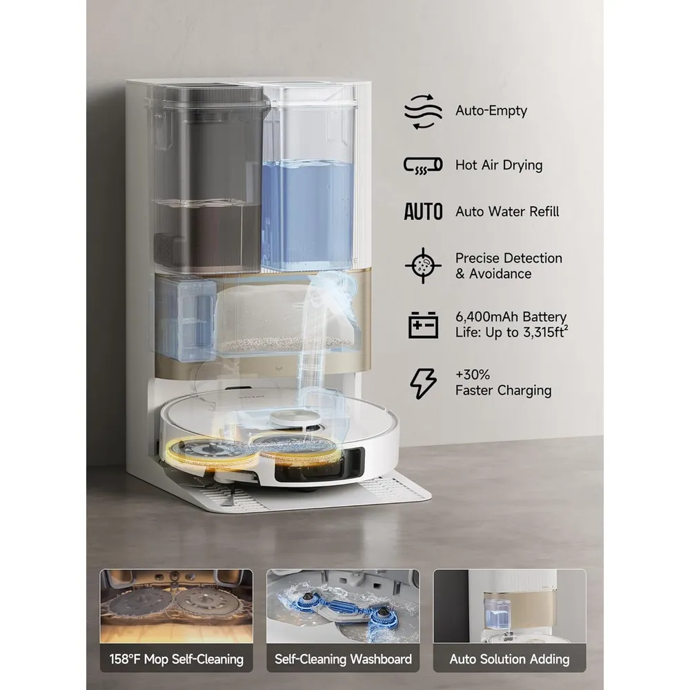 Dreame X40 Ultra robot aspirador con mopa elevable | Blanco