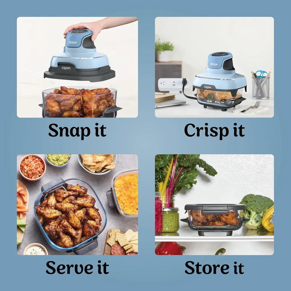 NINJA CRISPI FN101PL, FREIDORA AIRE PORTÁTIL 4 EN 1, 4 QT / 3,8 L | BÍGARO