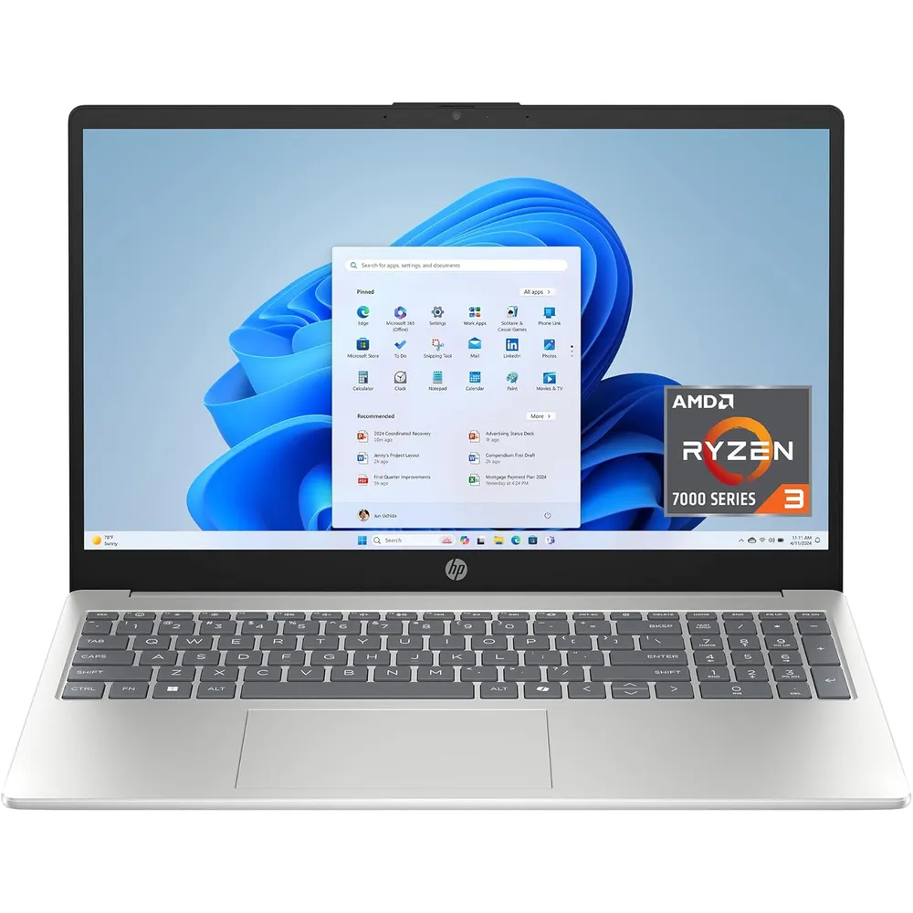 Laptop HP 15.6" Táctil Ryzen 3 7320U 8GB RAM 128GB SSD | Plata