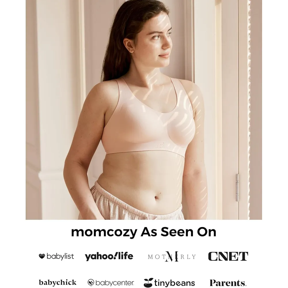 Momcozy brasier sin costuras y sin aros | Rosa (Blush)