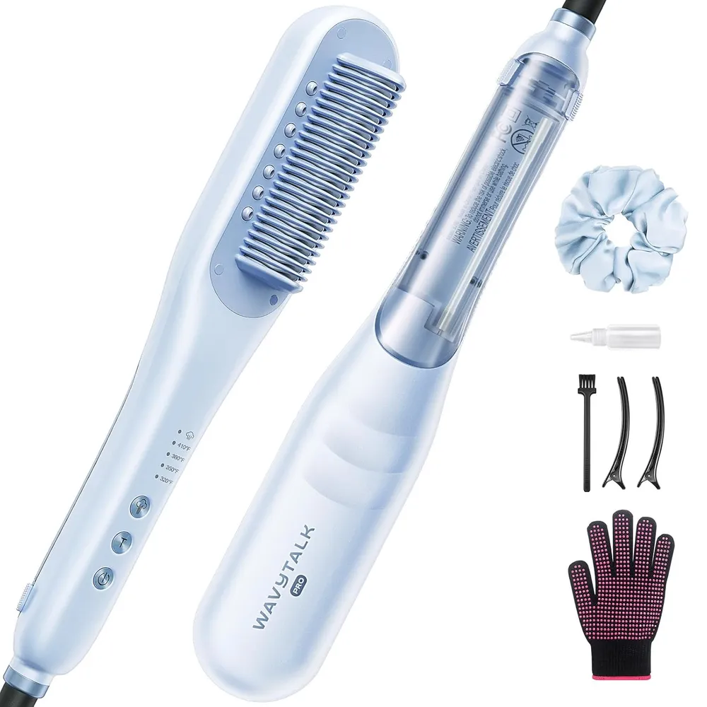 WAVYTALK | CEPILLO ALISADOR DE VAPOR PRO 3 EN 1 ALISA NUTRE Y REDUCE DAÑOS CON VAPOR