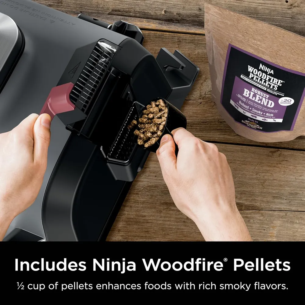 NINJA WOODFIRE OG321, PARRILLA Y AHUMADOR 6 EN 1, | NEGRO