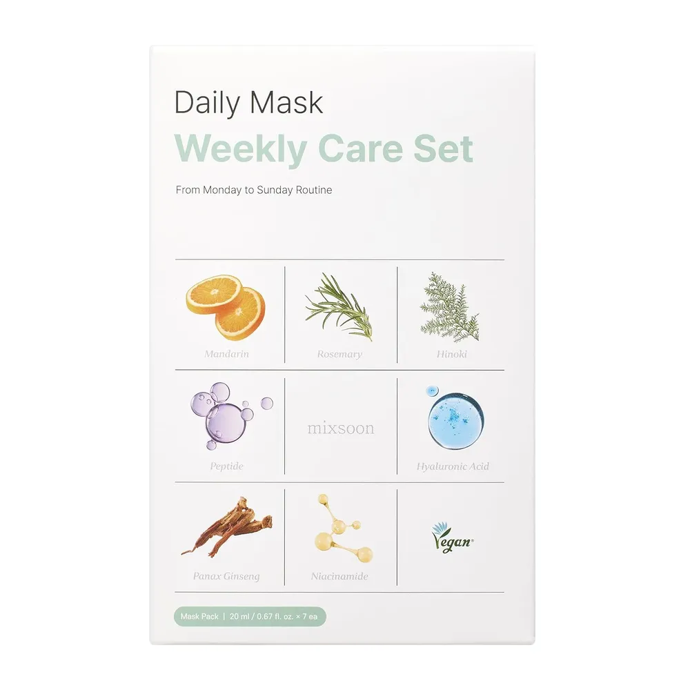 Mixsoon Set Mascarillas Faciales Semanales 7 un – Korea Skin Care