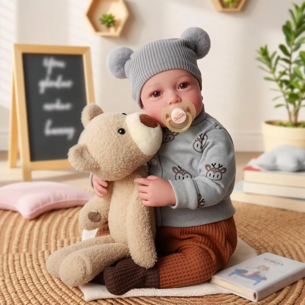 Babeside Muñeca Bebé Reborn 17" / 43 cm con Cuerpo de Tela y Accesorios