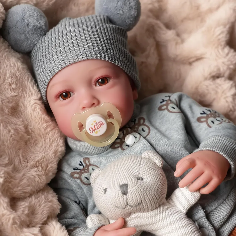 Babeside Muñeca Bebé Reborn 17" / 43 cm con Cuerpo de Tela y Accesorios