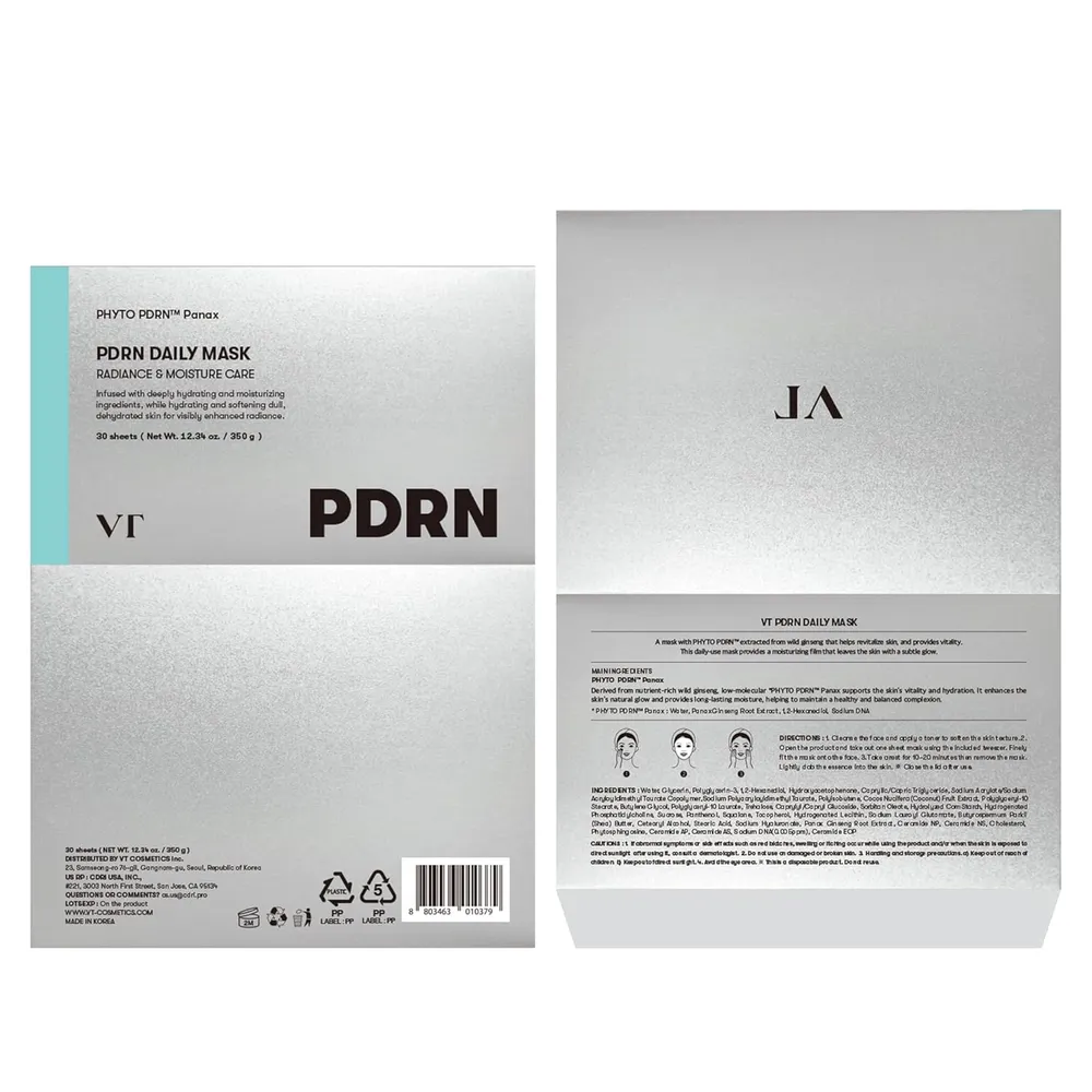 VT Cosmetics Mascarilla Diaria Vegana PDRN 30Und