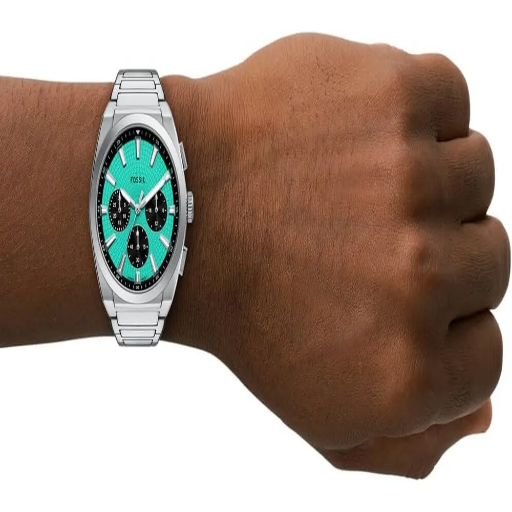 Fossil reloj de cuarzo Everett para hombre, acero inoxidable | Turquesa