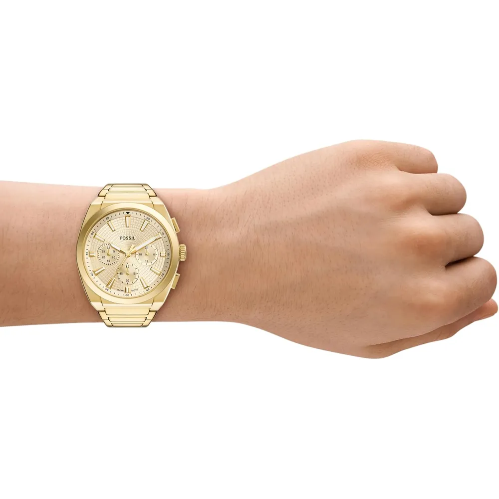 Fossil reloj de cuarzo Everett para hombre, modelo FS6119 | Dorado