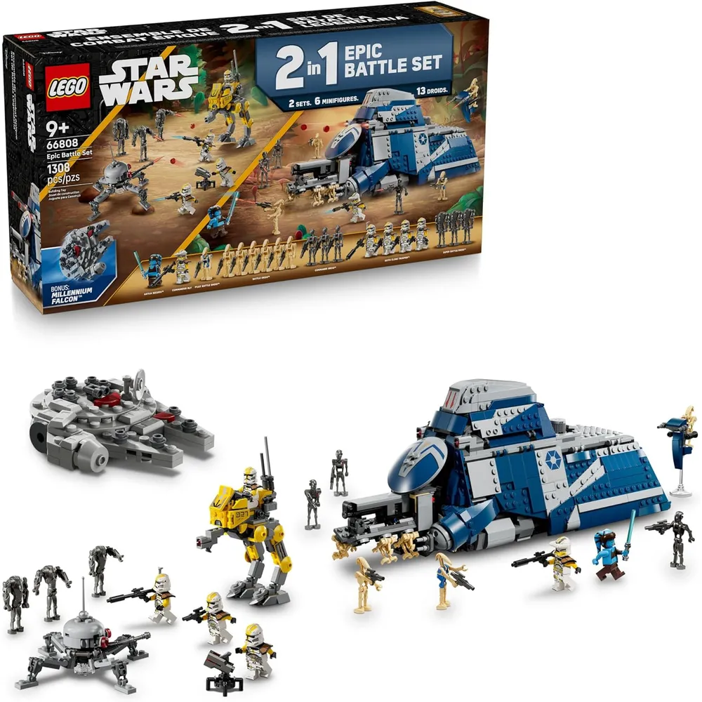 Lego Star Wars Pack de batalla épica, incluye figuras y droides