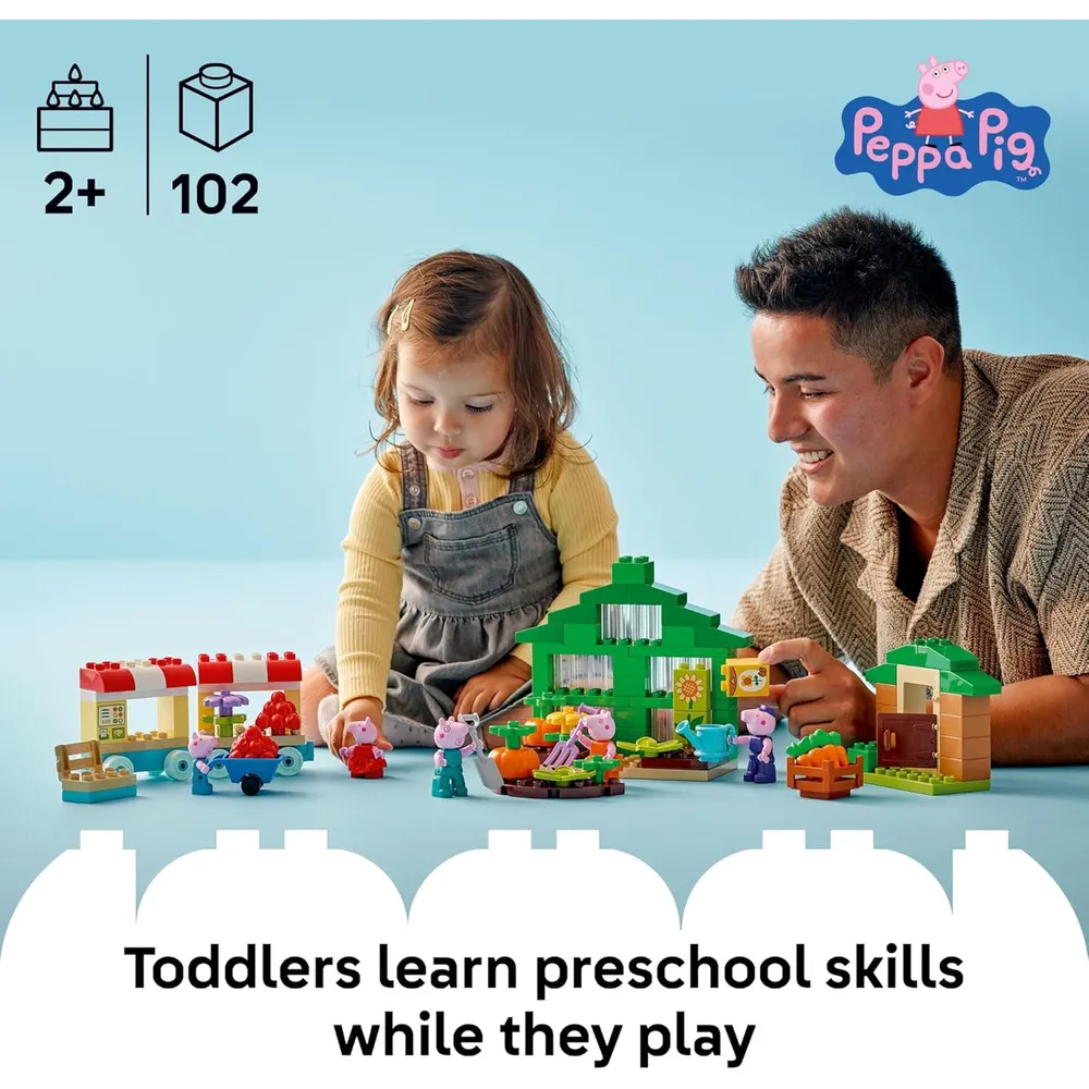 Lego Duplo Peppa Pig Jardín e invernadero del abuelo Pig, 5 personajes
