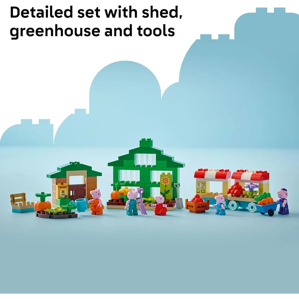 Lego Duplo Peppa Pig Jardín e invernadero del abuelo Pig, 5 personajes