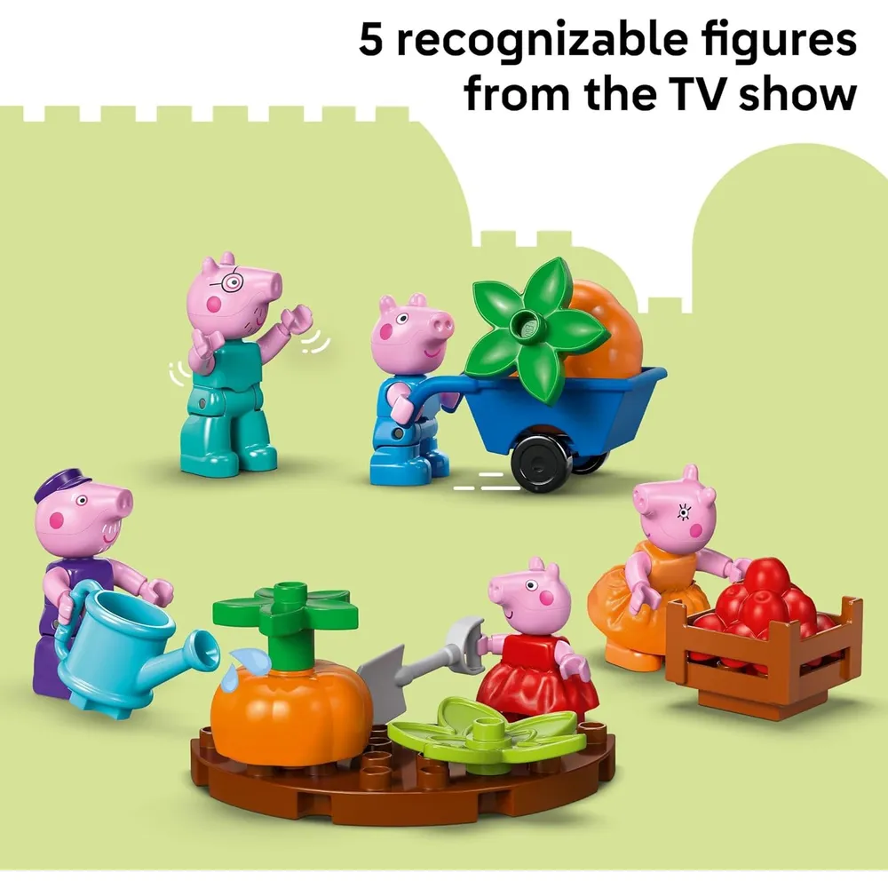 Lego Duplo Peppa Pig Jardín e invernadero del abuelo Pig, 5 personajes