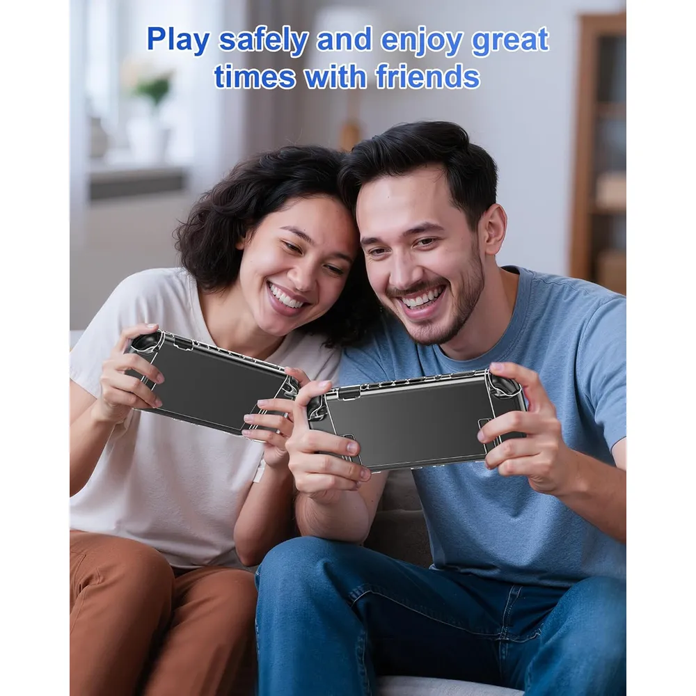 Carcasa Transparente para Nintendo Switch 2 con Tapas de Joysticks | Transparente