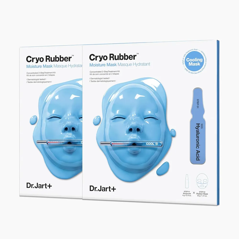 Dr. Jart+ Mascarilla Facial Refrescante de Caucho Criogénico pack 2 | Moisturizing Mask