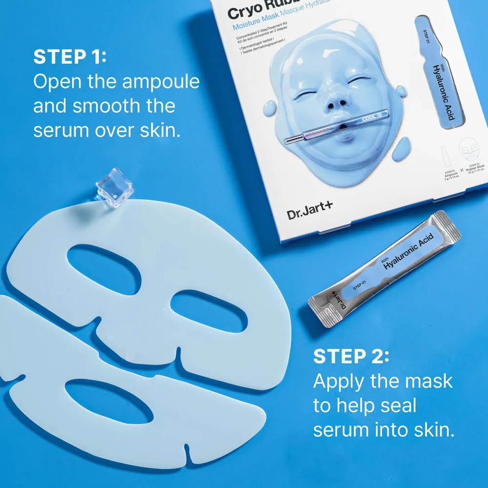 Dr. Jart+ Mascarilla Facial Refrescante de Caucho Criogénico pack 2 | Moisturizing Mask