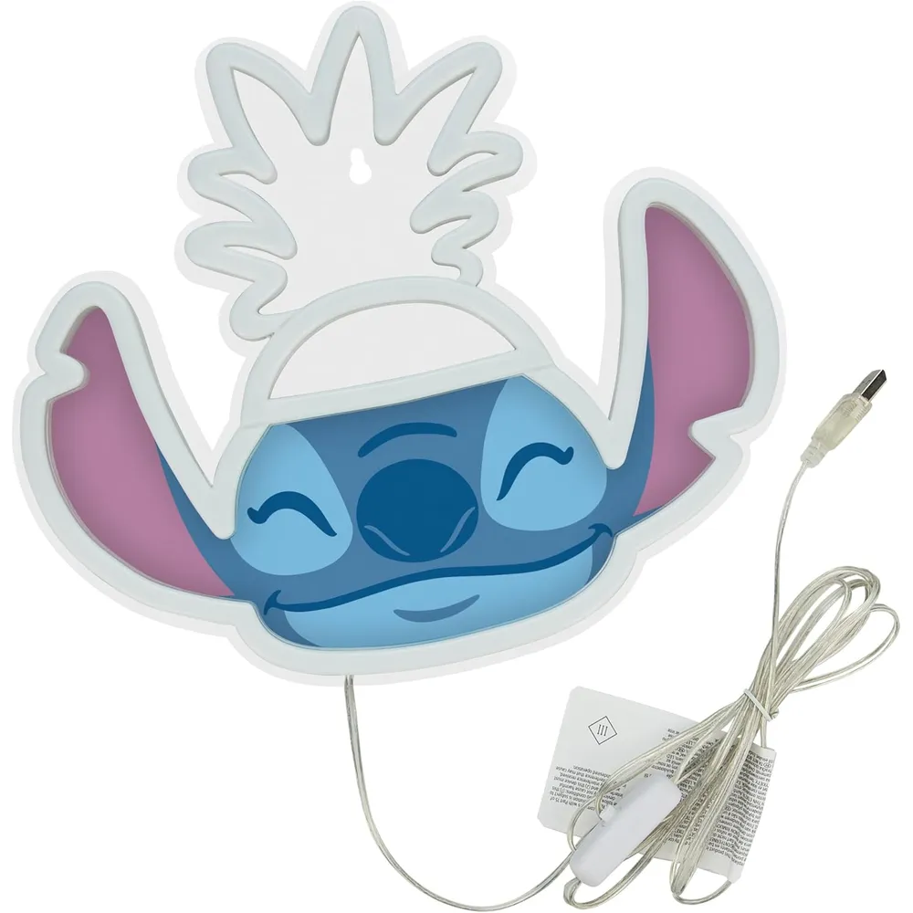 Paladone Disney Lilo & Stitch Piña, lámpara pared neón LED oficial