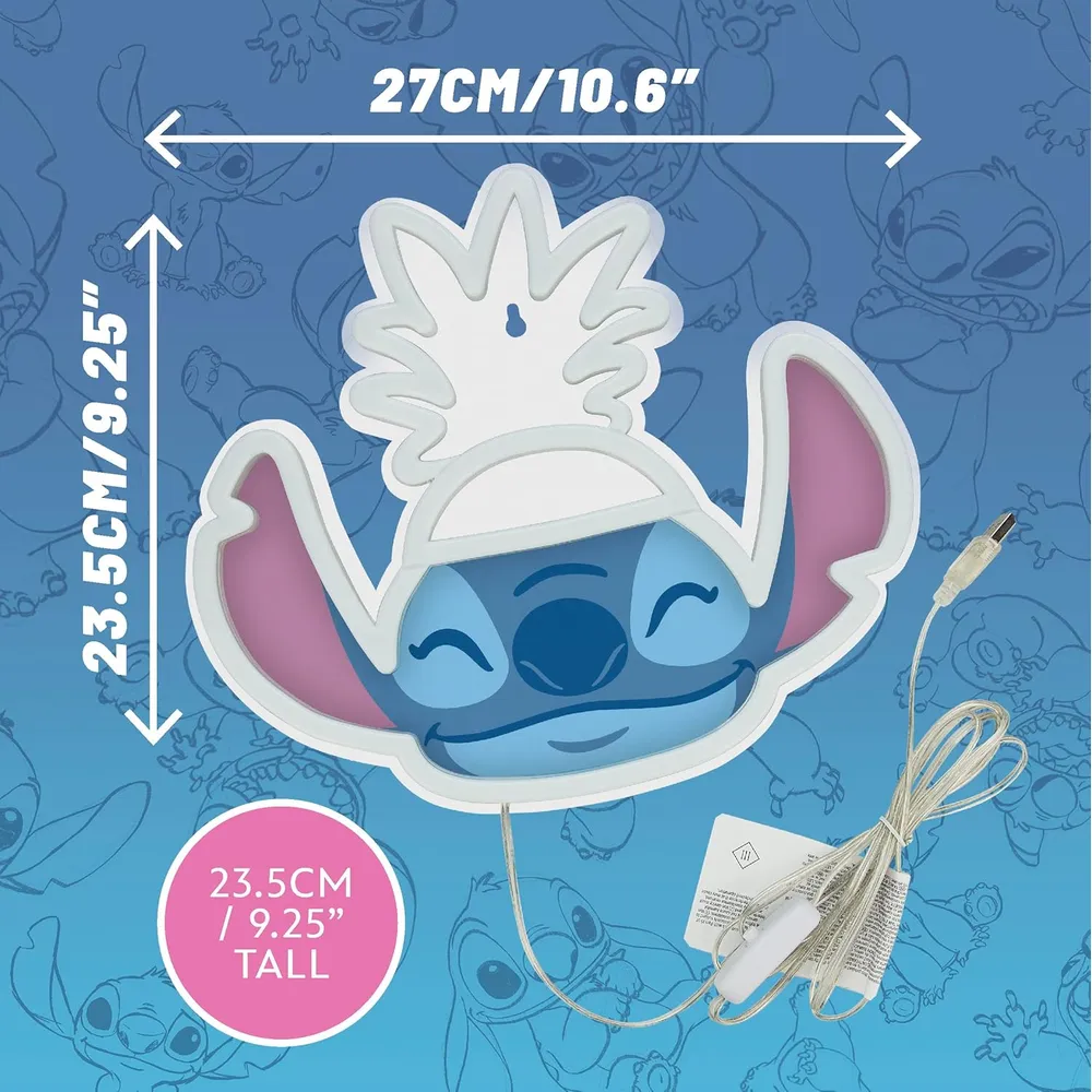 Paladone Disney Lilo & Stitch Piña, lámpara pared neón LED oficial