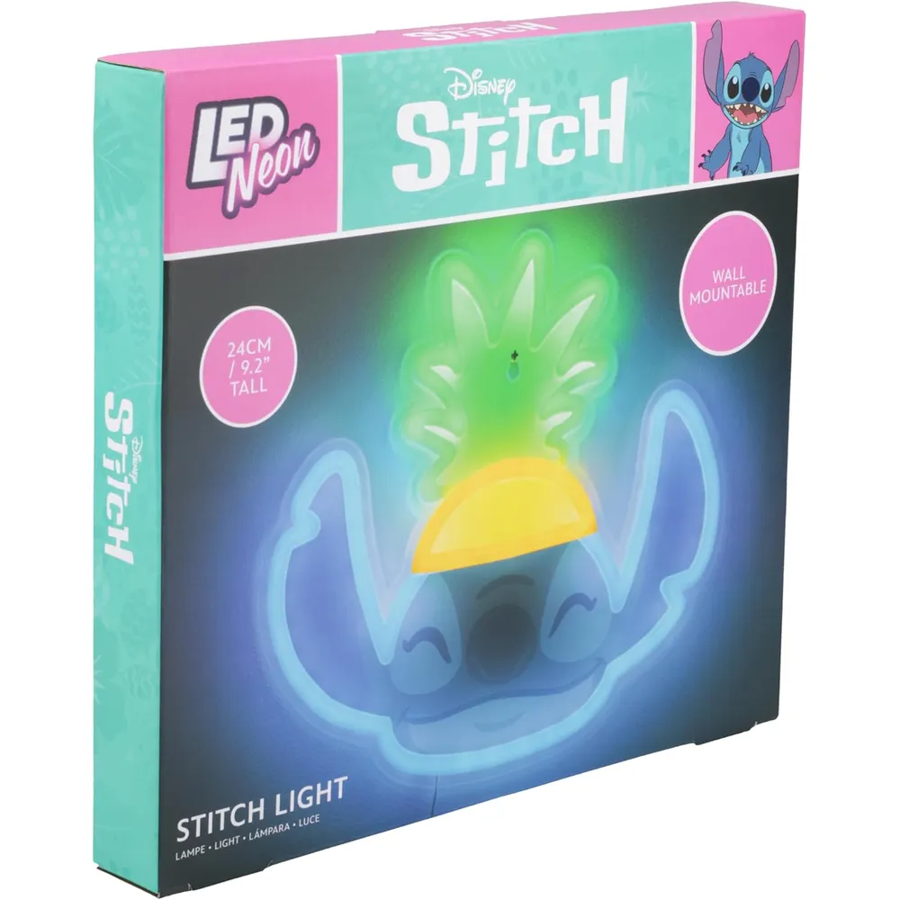 Paladone Disney Lilo & Stitch Piña, lámpara pared neón LED oficial