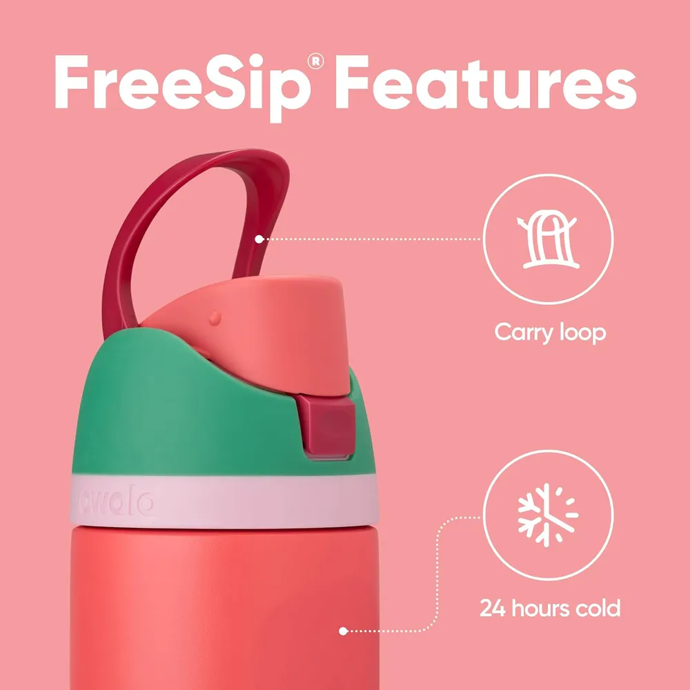 Owala FreeSip Botella Acero Inoxidable 24 oz | Strawberry Field