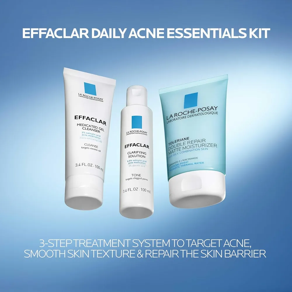 SET LA ROCHE-POSAY EFFACLAR KIT TRATAMIENTO COMPLETO ANTIACNÉ 3 PZS