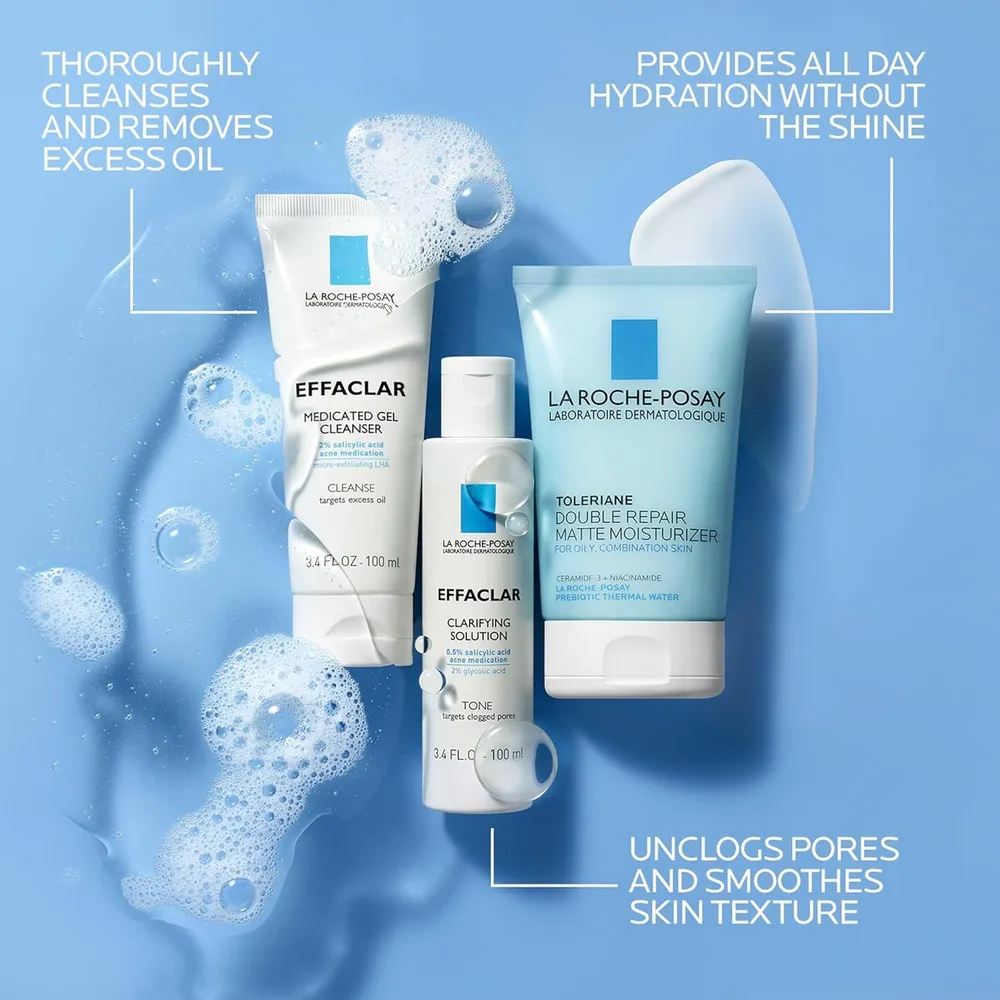 SET LA ROCHE-POSAY EFFACLAR KIT TRATAMIENTO COMPLETO ANTIACNÉ 3 PZS