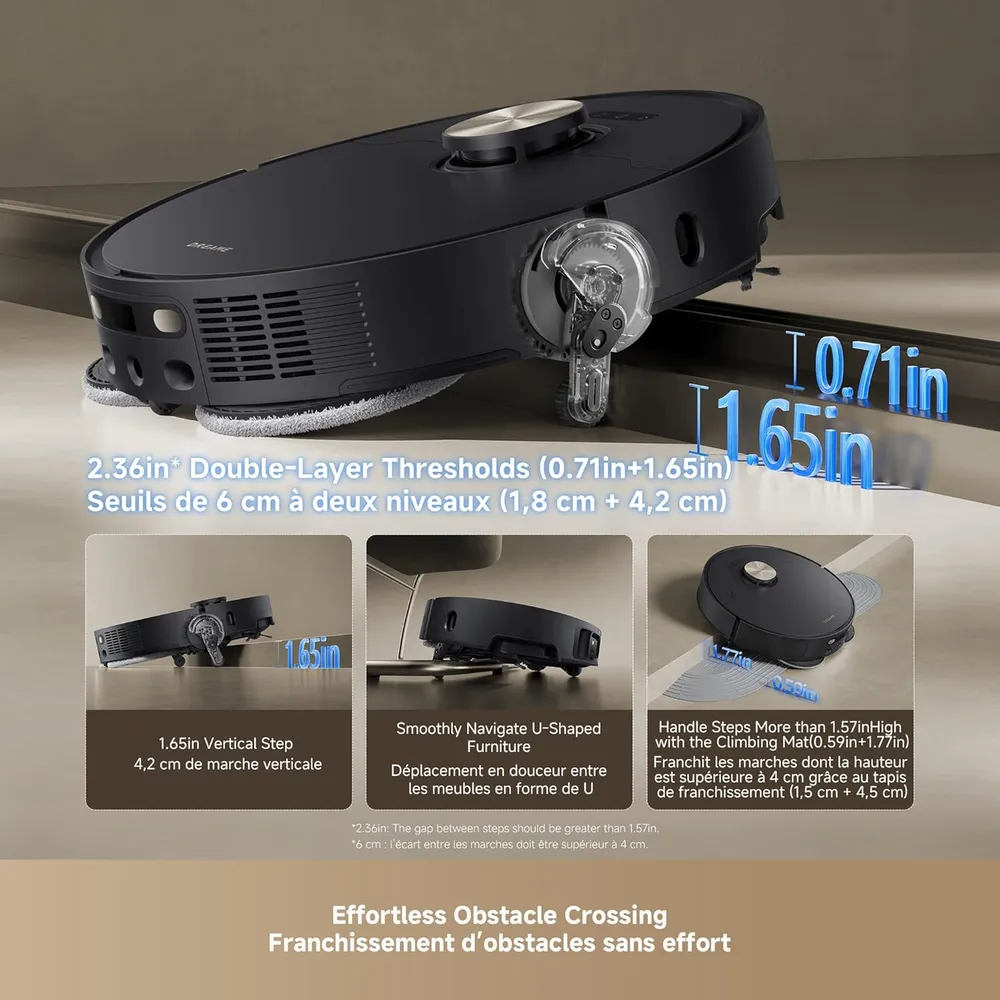 Dreame L50 Ultra robot aspirador con doble cepillo | Negro