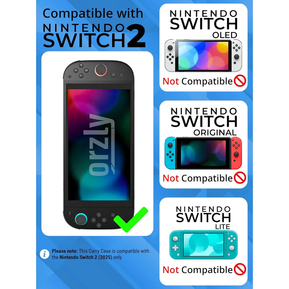 Estuche de Viaje Protector con Bolsillos Para Nintendo Switch 2 | Azul