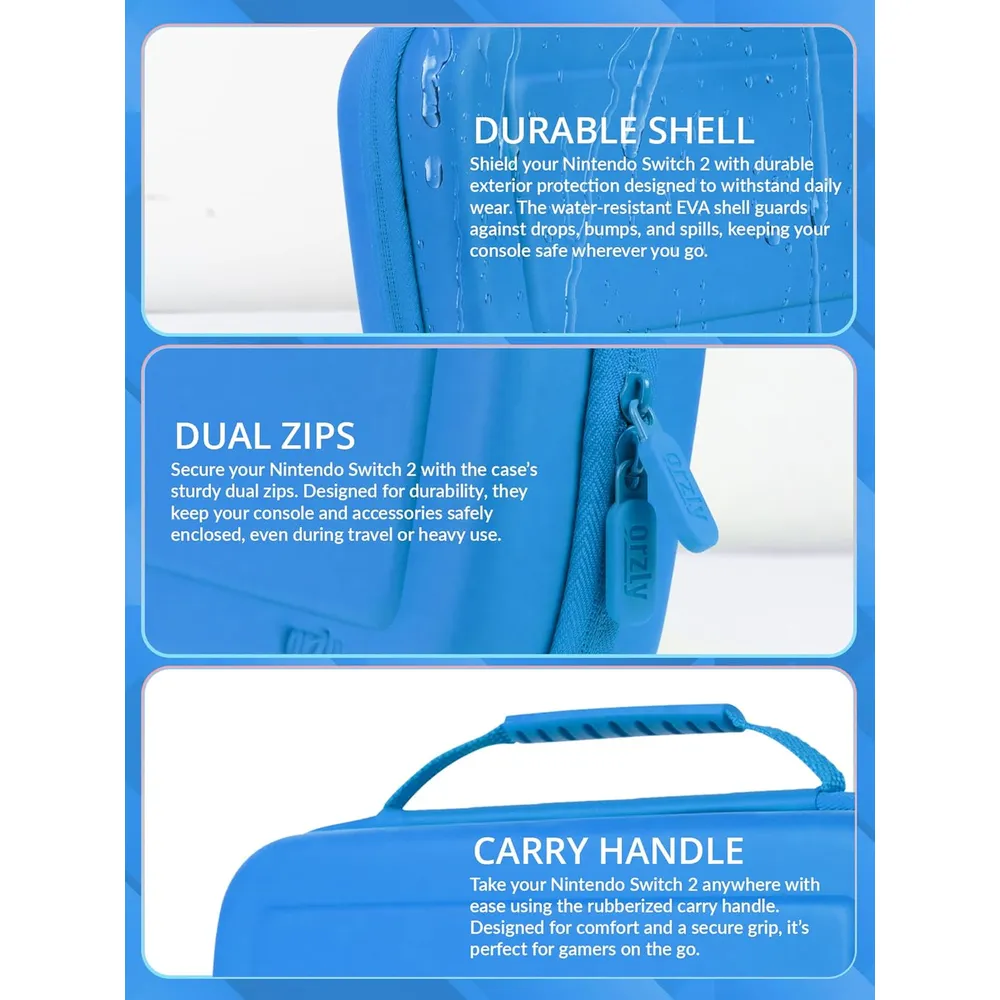 Estuche de Viaje Protector con Bolsillos Para Nintendo Switch 2 | Azul