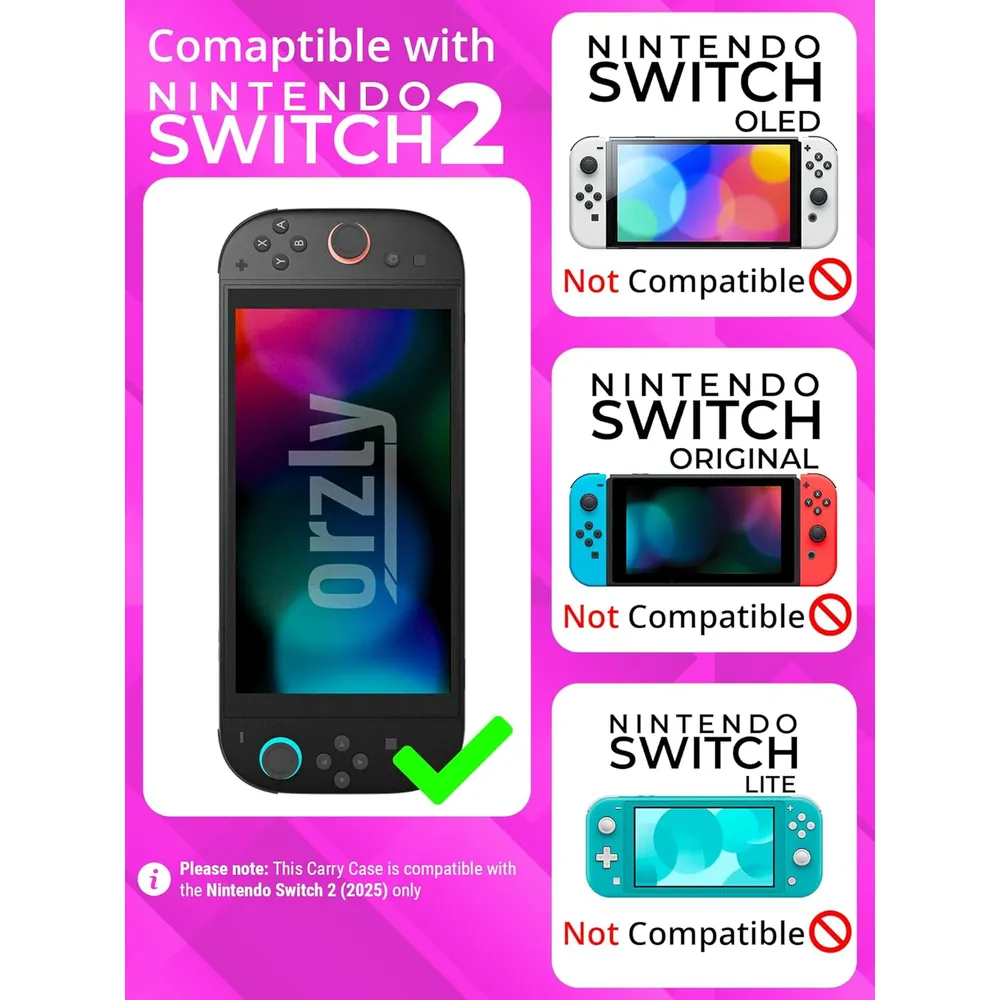 b0f49d6hpg_1_webp.webp Estuche de Viaje Protector con Bolsillos Para Nintendo Switch 2 | Fucsia