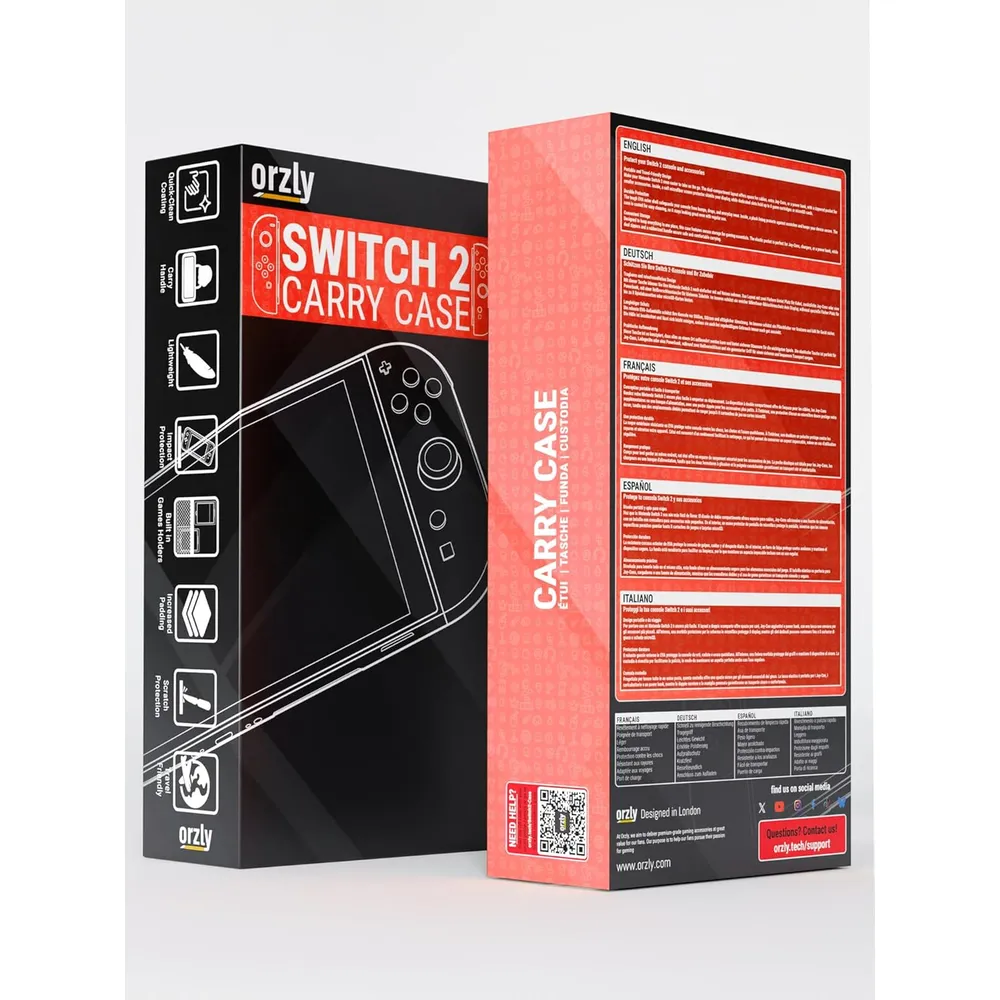 Estuche de Viaje Protector con Bolsillos Para Nintendo Switch 2 | Rojo
