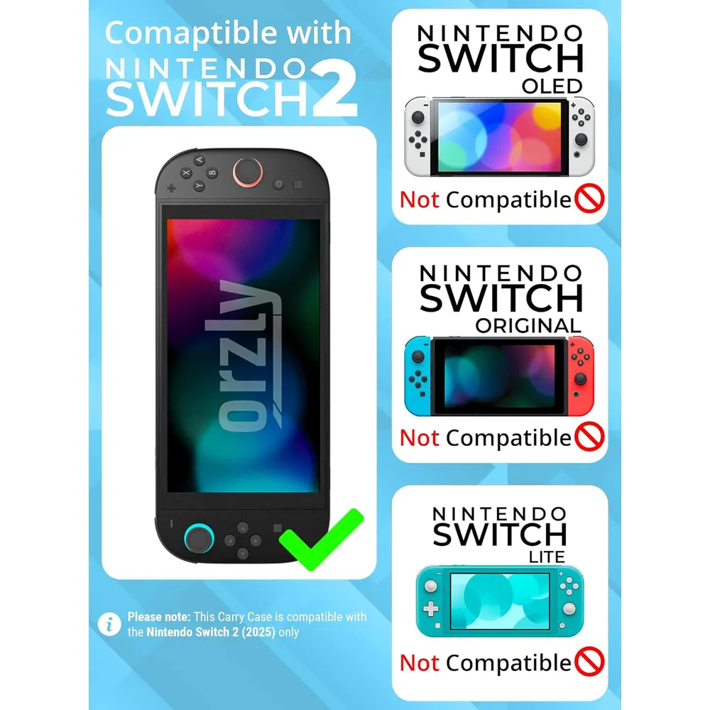 Estuche de Viaje Protector con Bolsillos Para Nintendo Switch 2 | Celeste