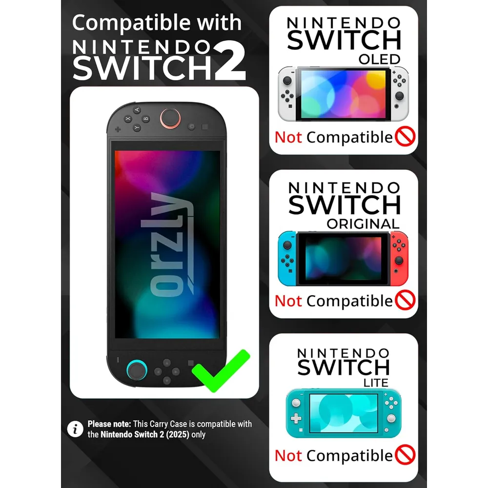 b0f49glfc9_1_webp.webp Estuche de Viaje Protector con Bolsillos Para Nintendo Switch 2 | Carbón