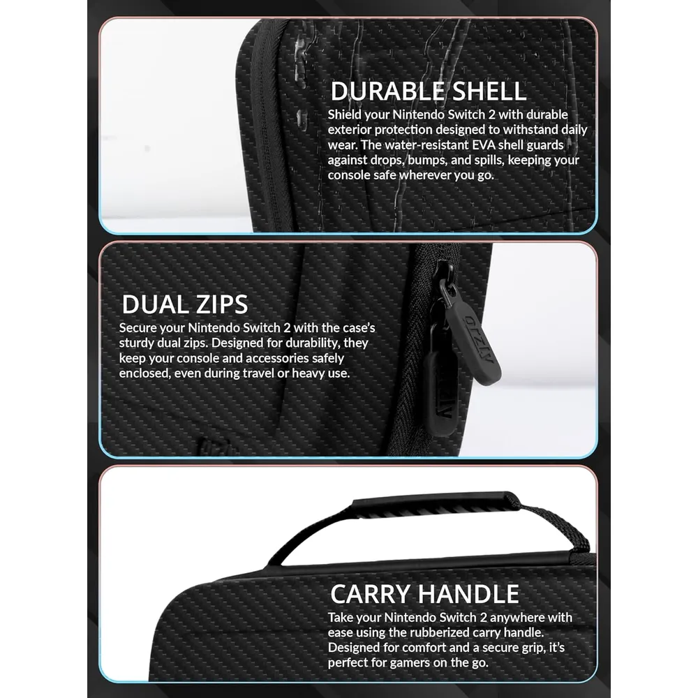 b0f49glfc9_3_webp.webp Estuche de Viaje Protector con Bolsillos Para Nintendo Switch 2 | Carbón