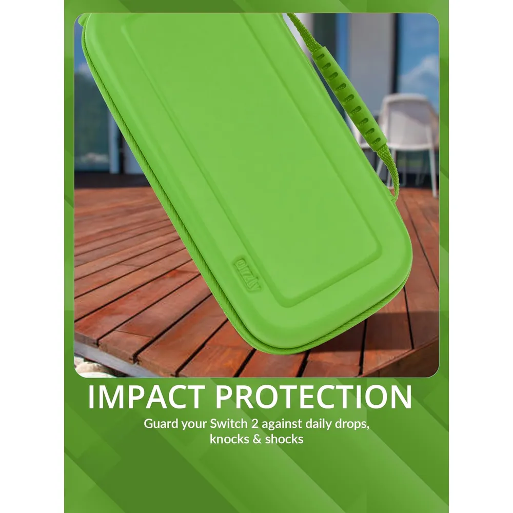 b0f49gxrr2_3_webp.webp Estuche de Viaje Protector con Bolsillos Para Nintendo Switch 2 | Verde Claro
