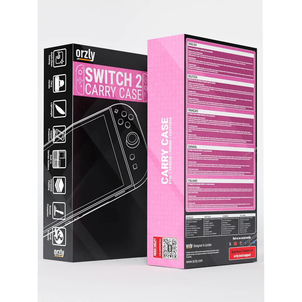 Estuche de Viaje Protector con Bolsillos Para Nintendo Switch 2 | Rosa