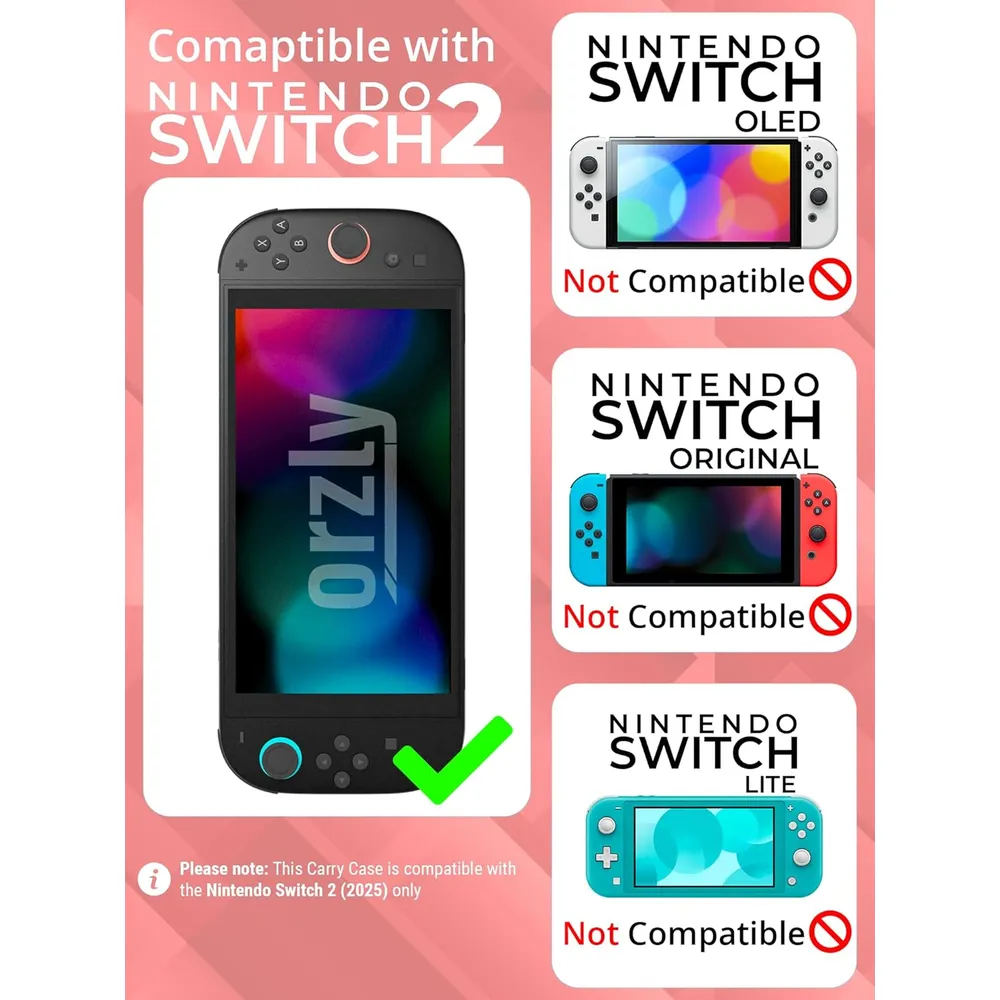 b0f49vtz91_1_webp.webp Estuche de Viaje Protector con Bolsillos Para Nintendo Switch 2 | Coral