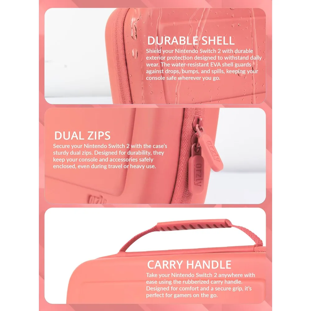 b0f49vtz91_3_webp.webp Estuche de Viaje Protector con Bolsillos Para Nintendo Switch 2 | Coral